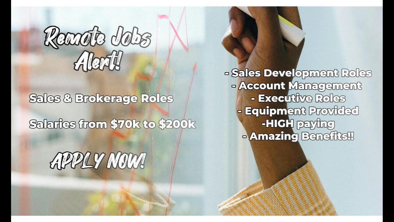 Remote Sales & Brokerage Jobs: Earn $70K to $200K! Entry Level to Senior Roles Available
