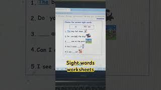 Sight words activity #phonics #sightwordsactivities #freeworksheets