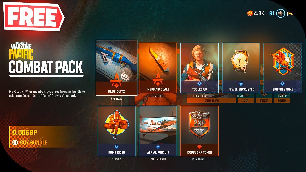 *NEW* VANGUARD & WARZONE PACIFIC FREE SEASON 1 COMBAT PACK! (PS PLUS EXCLUSIVE)