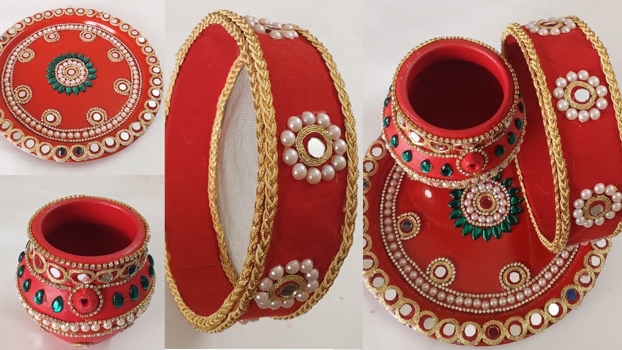 करवा चौथ की थाली सजाएं घर पे ही बहुत ही सस्ते में II Karwa Chauth Decoration II Creative Diaries