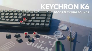 Keychron K6 Mods & Typing Sounds (Lubed Gateron Red Switches)