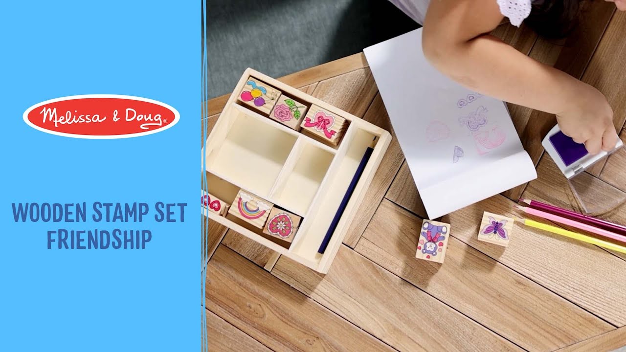 Melissa & Doug Wooden Stamp Set - Friendship