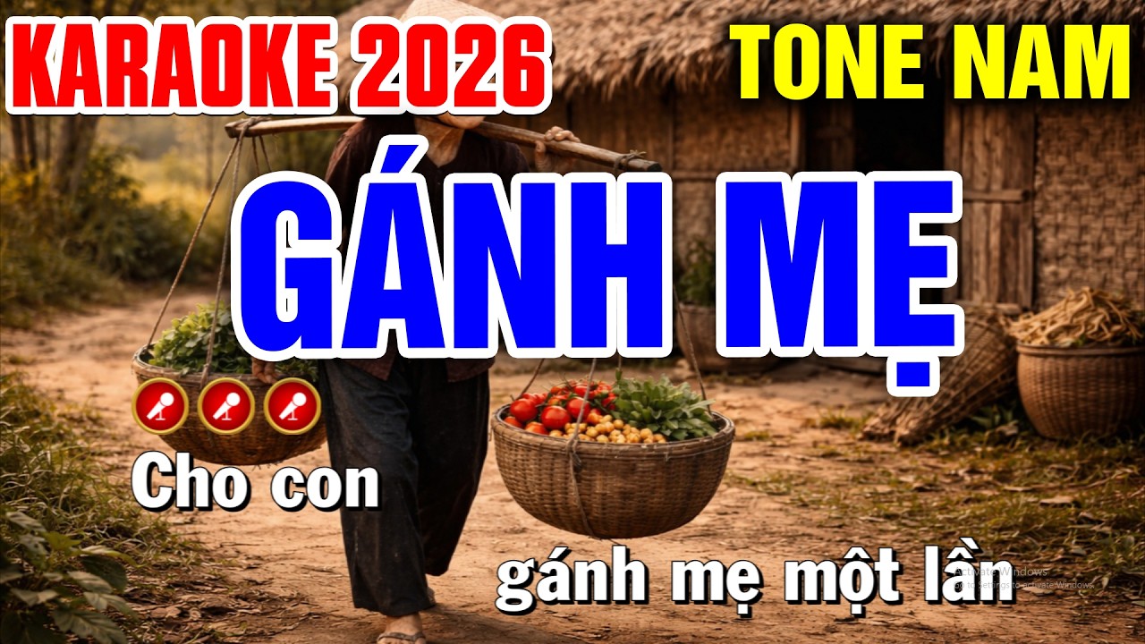 GÁNH MẸ Karaoke Tone Nam ( BEAT 2026 ) | Tình Trần Karaoke