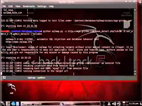 BackTrack 5 R2 Hacking with Sqlmap (Sql Injection)