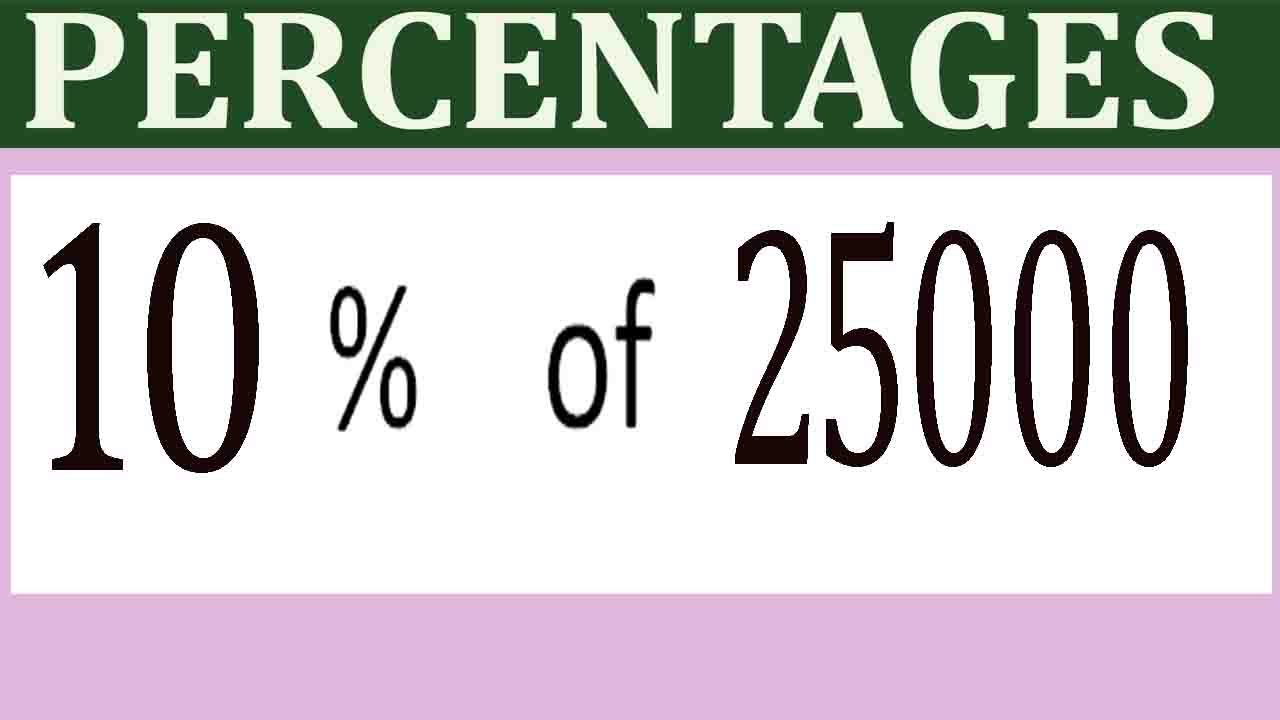 Percentages 10 Percentage(%) of 25000 - YouTube