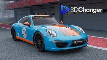 Iconic Gulf Porsche 911 Carrera wrap - 3D Changer