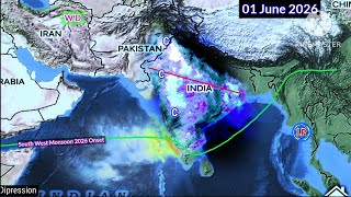 Next 25 Days Weather System Map Forecast South Asia Monsoon June Month LPA