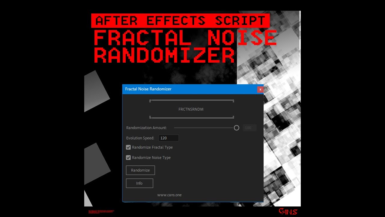 After effects script -  Fractal Noise Randomizer