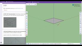 SketchUp for Schools 014 - Using RECTANGLE tool (Start warmup 21)