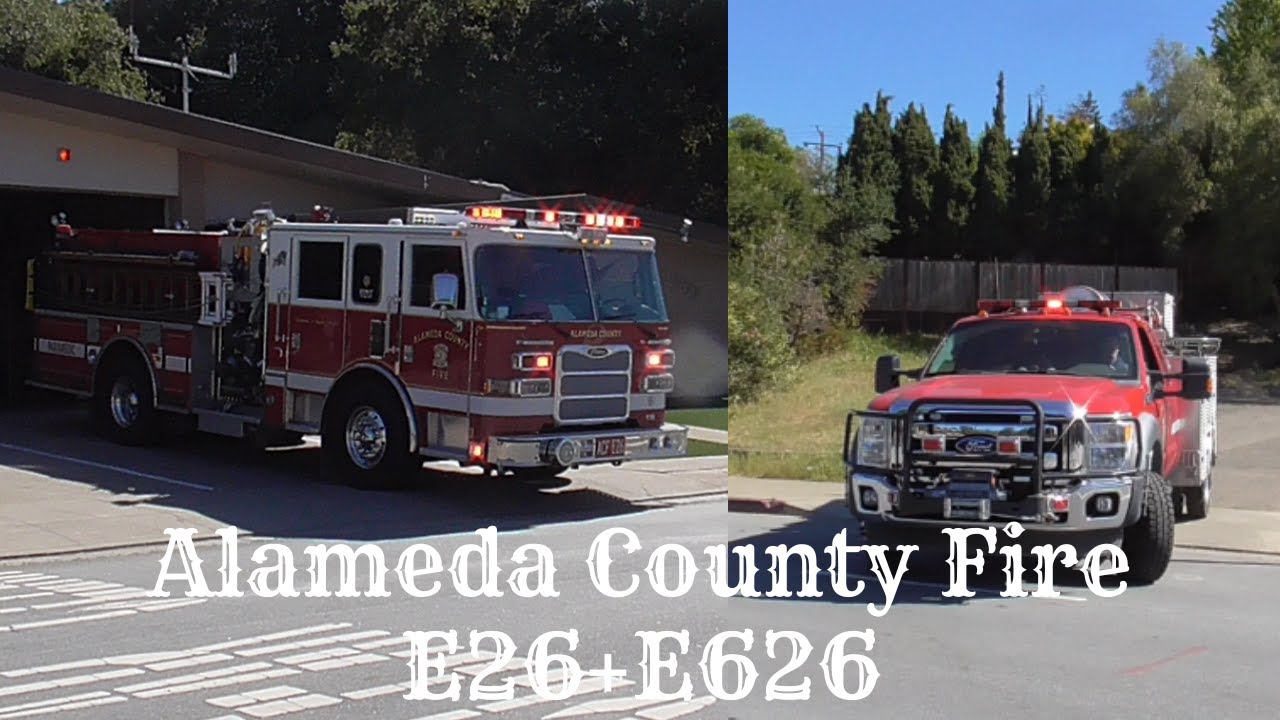 Alameda County FD Engine 26 + Engine 626 Responding - YouTube