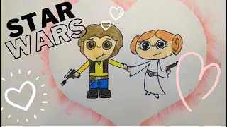 How To Draw Princess Leia And Han Solo From Star Warsdrawing For Kidshowtodrawstarwarslefthanded