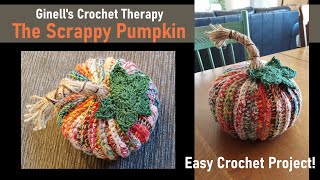 The Scrappy Pumpkin! Crocheted Pumpkin From Scrap Yarn.  Easy Crochet Tutorial