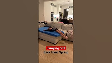 Bend, lean, jump! Back Hand Spring Drill #backhandsprings #backhandspringtutorial #backhandspring