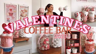 VALENTINES COFFEE BAR 2023! DECORATE VALENTINES WITH ME! #valentinesday #decoratewithme #coffeebar