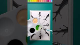 🌲 How to Create a Forest Perspective Painting the Easy Way Using a Fan Brush! ✍️✨