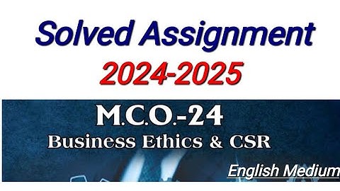 MCO 24 Solved Assignment 2024-25 | MCO 24 Solved Assignment 2025 English | MCO 24 Assignment PDF