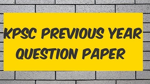 💥KPSC Civil engineering previous Year Question Papers💥
