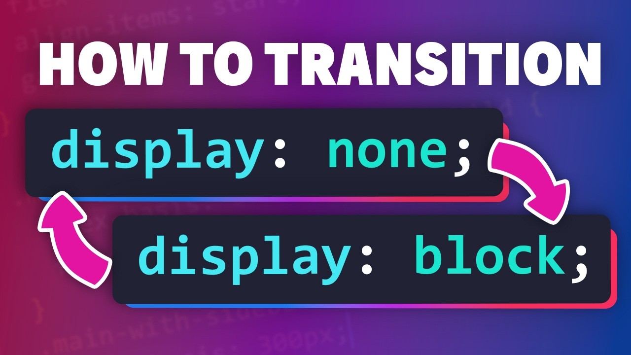 Transitioning to and from display: none in CSS