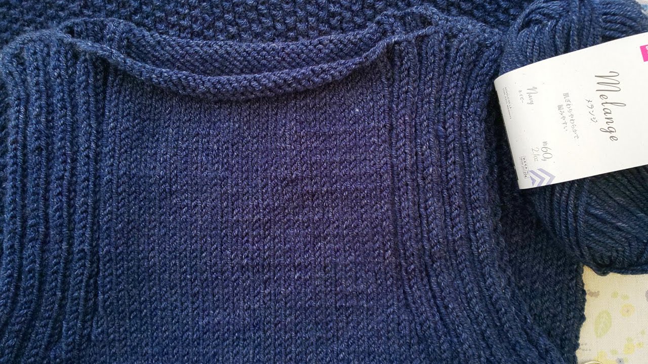 181.増減なし！チュニックの編み方⑥(とじはぎ、完成、棒針) - YouTube