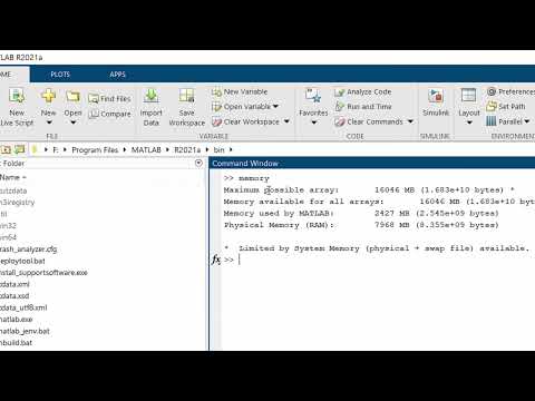 Check Available and Used Memory of MATLAB
