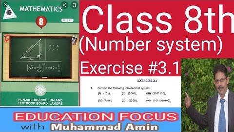 Number system||Mathematics Class 8th|Exercise 3.1|Punjab Textbook board|PTB MATH 8|Ex3.1|