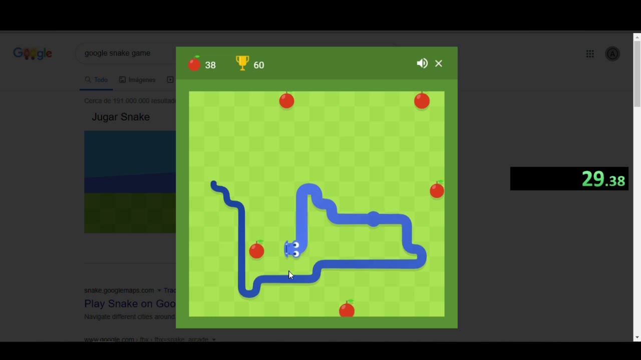 Google Snake Game - Multi Mode - 5 Apples - 50 Apples WR - YouTube