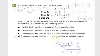 Question 21  - Algebra 1  - TNReady Practice Test