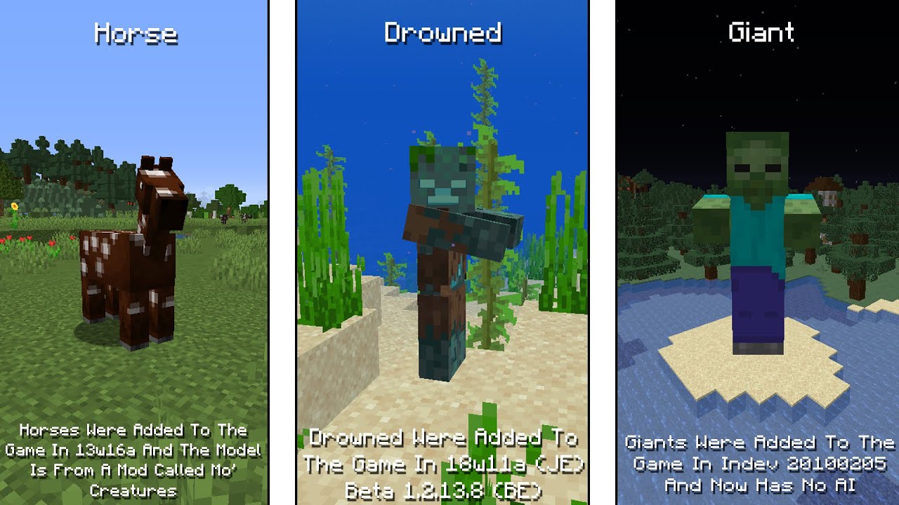 What were the original Minecraft mobs?