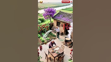 Giữa mùa hoa tím – bữa cơm quê thơm từ những bàn tay lao động #VuonRauBenSong#MauTímTrenMaiNha