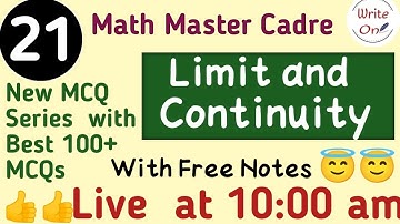 BEST 100 MCQs for Limit & Continuity| Limit and Continuity|Master Cadre Math 2022|Ch - 3|Full Course