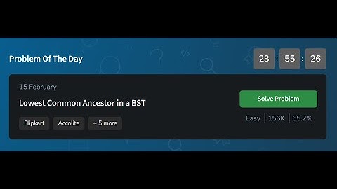 Lowest Common Ancestor in a BST | GeeksforGeeks POTD 15 February 2025 | potd solution