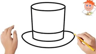 How to draw a Top Hat | Hat Drawing | Step by step For Beginners | Easy Drawings