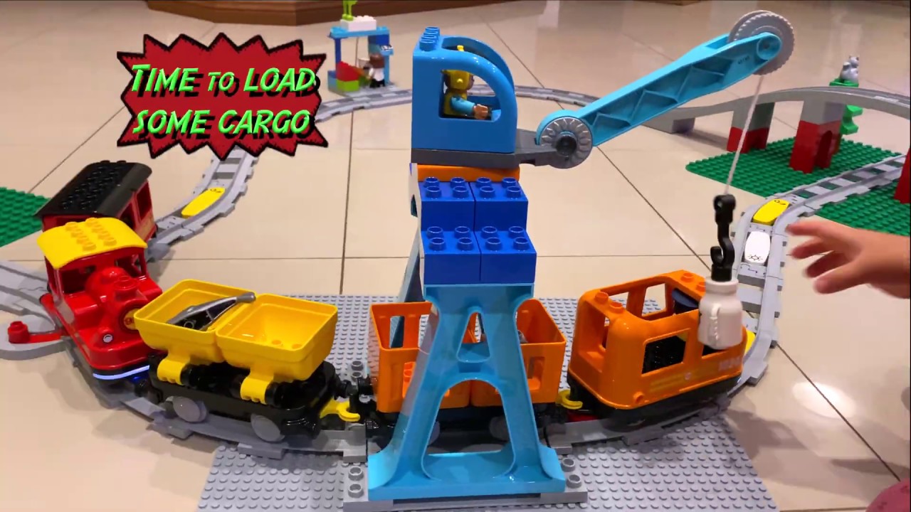 LEGO Duplo Steam Train + Cargo Train + Bridge & Tracks 4 sets combined play  10875 10874 10872 10882