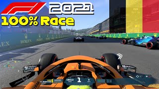 F1 2021 - 100% Race Spa, Belgium in Norris' McLaren | PS5