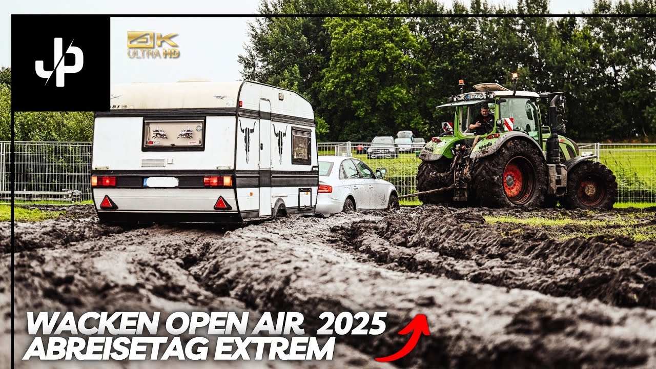 Traktoren retten Wacken Besucher aus dem Matsch!