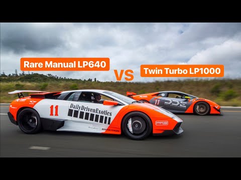 rare-manual-lamborghini-murcielago-vs-twin-turbo-1000hp-huracan-in-la!