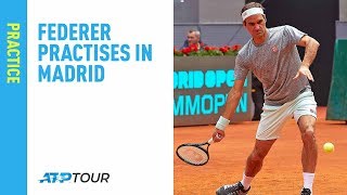 Watch Roger Federer Practise In Madrid