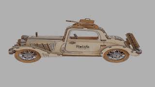 Robotime 3 Kinds DIY 3D Transportation Wooden Model Building Kits Vintage Car Tramcar Carr