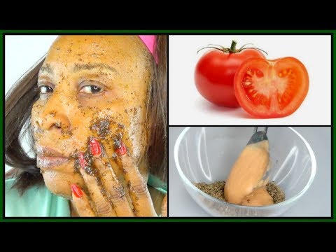 ANTI -AGING TOMATO SCRUB FOR DARK SPOTS, OPEN PORES, ACNE, PIMPLES, FRESH GLOWING SKIN|Khichi Beauty