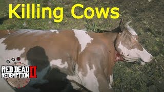 Red Dead Redemption 2 - Arthur Hunting/Killing Cows At A Farm! (Funny Moments)