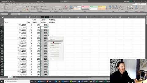 Create a Weight Tracking Worksheet in Excel with the OFFSET Function