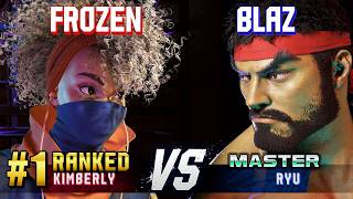 SF6 ▰ FROZEN (#1 Ranked Kimberly) vs BLAZ (Ryu) ▰ High Level Gameplay