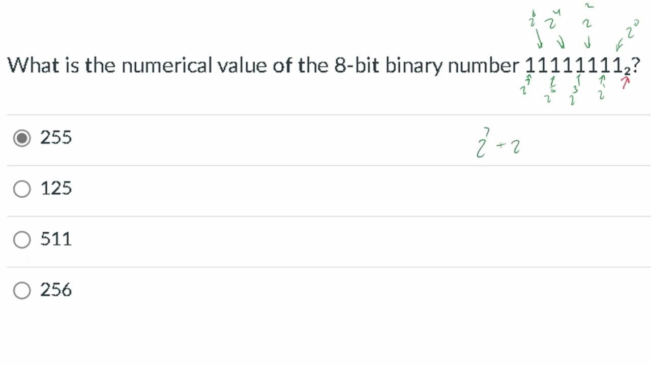 What is the numerical value of the binary number ( 8-bit ) - YouTube