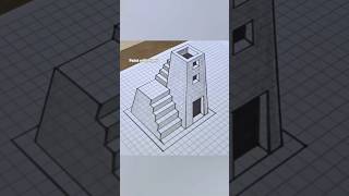 3D Illusions on Graph Paper // graph paper drawing  #shortsart #ytshorts #shortvideo