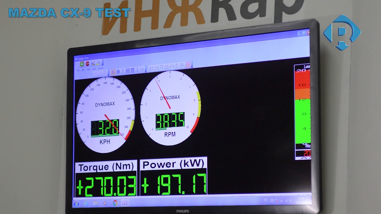 Испытание Mazda CX-9 с Rambach Power Box на мощностном стенде - YouTube