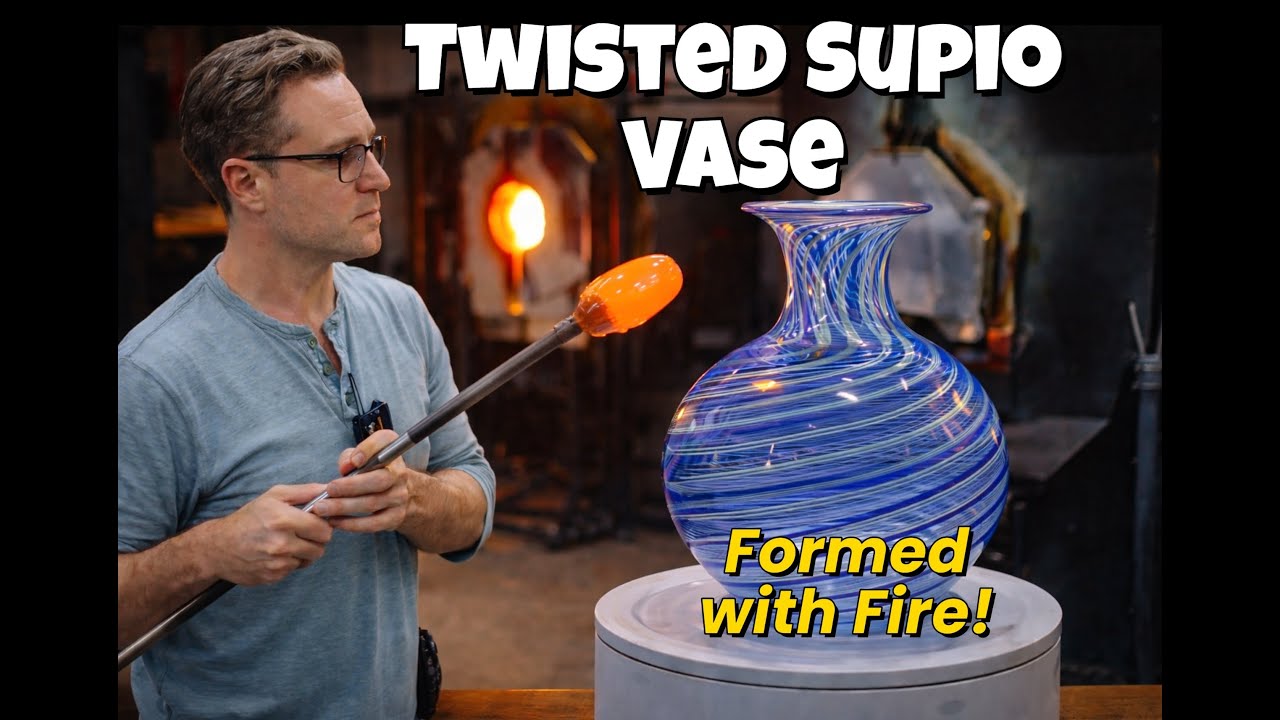 Twisted Supio Vase Formed With Fire Glassblowing Process