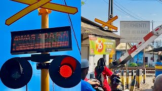 Compilation of 2 Railway Crossings at Leces Station, Probolinggo, East Java