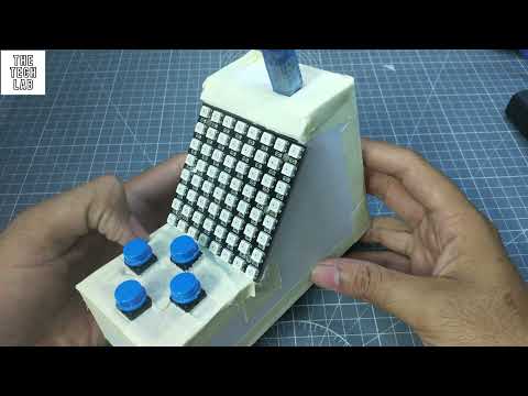 snake game on 8 by 8 neopixel led module