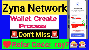 Zyna Network Wallet Create Process | How to create zyna wallet | Zyna network new update #pi #btc