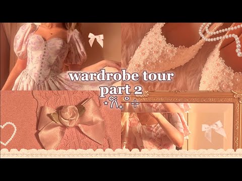 wardrobe tour/where i get my clothes from pt.2 ⋆𐙚₊˚⊹ ᡣ𐭩 princesscore, cottagecore + coquette